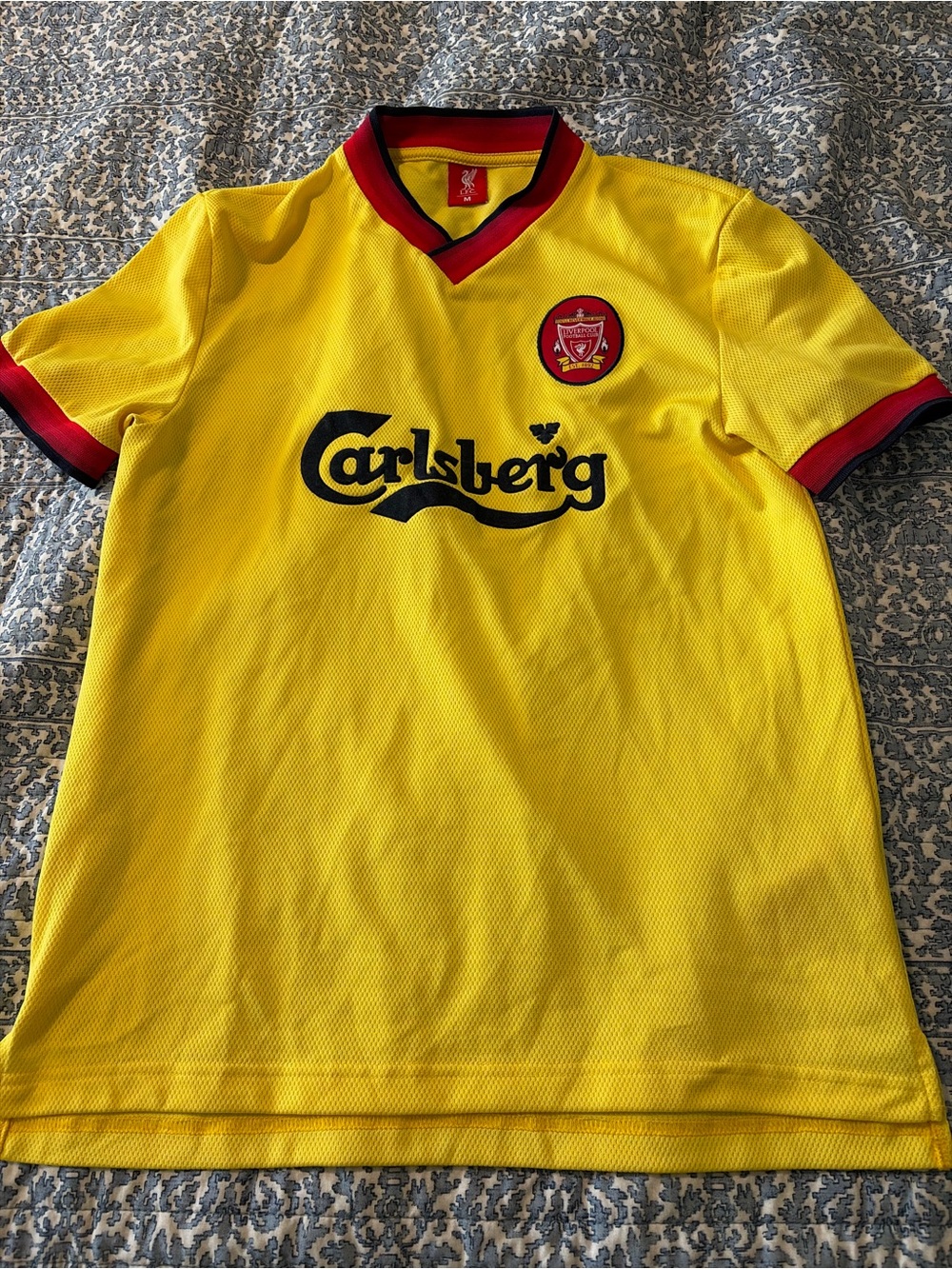 Official Liverpool FC 97-98 Yellow Away Retro (2020 Remake) Jersey Men's SZ M